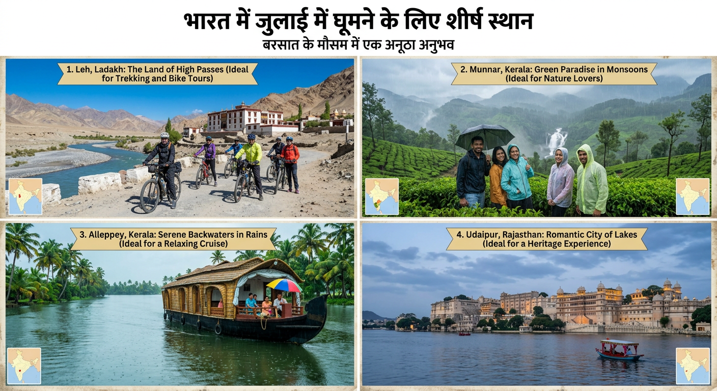 जुलाई में घूमने के लिए भारत की सबसे अच्छी जगहें