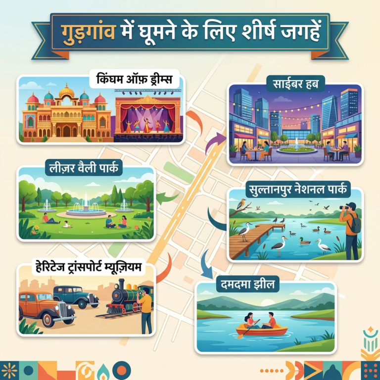 गुड़गांव में घूमने के लिए कौन सी जगहें हैं?